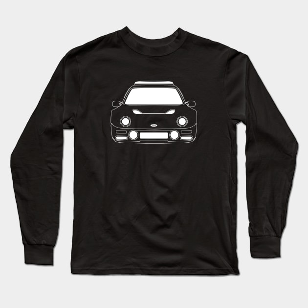 Ford RS200 White Outline Long Sleeve T-Shirt by kindacoolbutnotreally